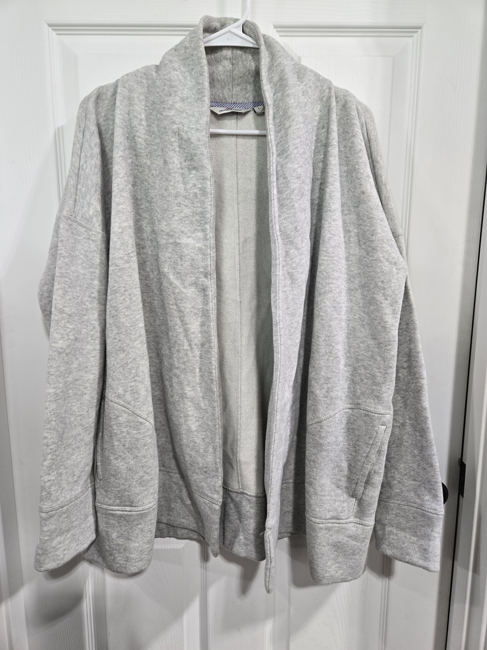 Vineyard Vines Light Gray Open-Front Shawl Cardigan